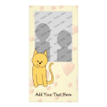 Cute Ginger Cat with Love Hearts. Custom photo cards