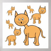 Cute Ginger Cats.  Cat Cartoon. Posters