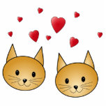 Cute Ginger cats. With Red Love Hearts. Custom photo sculptures