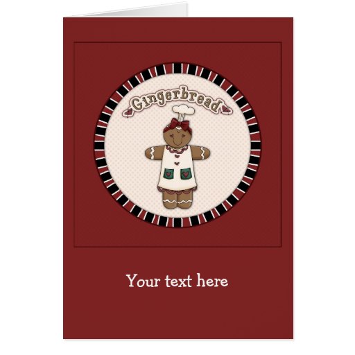 Cute Gingerbread Girl Greeting Card