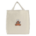 Cute Gingerbread Man Chef embroidered bags