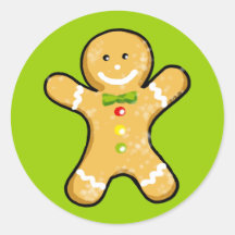 Cute gingerbread man cookie sticker