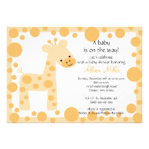 Cute Giraffe Baby Shower Invitation