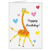 Cute Giraffe Birthday Card