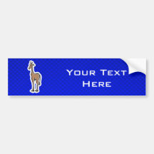 Cute Giraffe; Blue Bumper Stickers