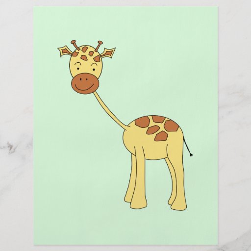 Cute Giraffe. Cartoon. Flyer Design