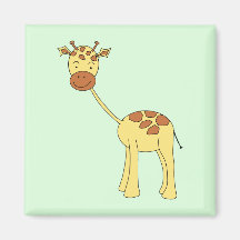 Cute Giraffe. Cartoon. Fridge Magnets