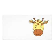 Cute Giraffe Cartoon. Photo Greeting Card