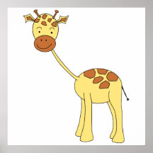 Cute Giraffe. Cartoon. Poster