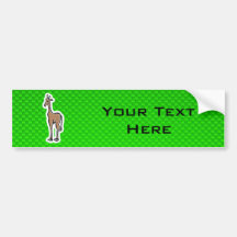 Cute Giraffe; Green Bumper Stickers