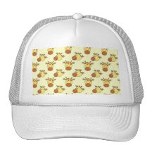 Cute Giraffe Pattern. Cartoon Animals. Mesh Hat