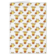 Cute Giraffe Pattern. Greeting Cards