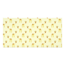 Cute Giraffe Pattern on Yellow. Custom Photo Card