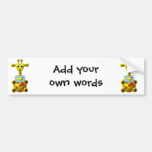 Cute Giraffe with Goldfish Bumper Stickers