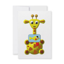 Cute Giraffe with Goldfish