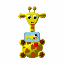 Cute Giraffe with Goldfish Photo Cut Out