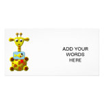 Cute Giraffe with Goldfish photo cards