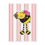 Cute Girl Bumble Bee Post Card