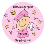 Cute Girl Grad Custom Round Sticker