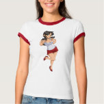 Cute Girl in Red Shorts T-Shirt