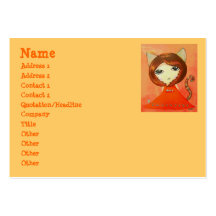 Cute Girl - In The Mood For Cat Business Card Template