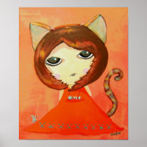 Cute Girl - In The Mood For Cat Posters