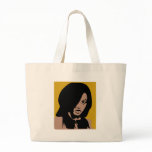 Cute Girl with Black Hair Canvas Bags