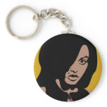 Cute Girl with Black Hair Keychain