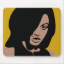 Cute Girl with Black Hair Mouse Pads