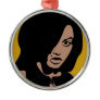 Cute Girl with Black Hair Christmas Tree Ornament