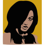 Cute Girl with Black Hair Photo Cutouts