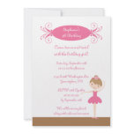 Cute girl's ballerina birthday party invitation