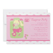 Cute girl's polkadots sleepover party invitation