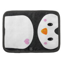 Cute Girly Penguin & kawaii pink heart Folio Planner