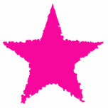 Cute girly punk hot pink ragged star cut outs
