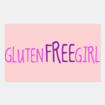 Cute Gluten Free Girl Rectangular Stickers