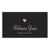 Cute Gold Heart Black Beauty Consultant Business Card