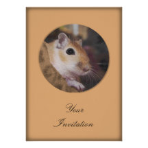 Cute Golden Pet Gerbil Custom Invitation