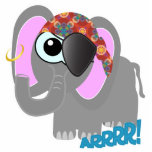 Cute Goofkins elephant pirate photo sculptures