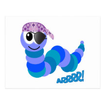 Cute Goofkins pirate caterpillar Postcard