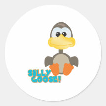 Cute Goofkins silly goose Round Stickers
