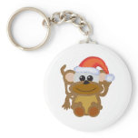 Cute Goofkins Xmas furry monkey santa keychains