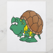 cute goofy cartoon turtle character flyer design