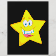 cute goofy star cartoon smiley full color flyer