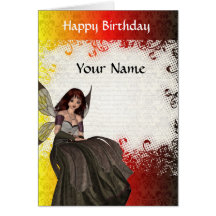 Cute Gothic fairy  birthday Greeting Card