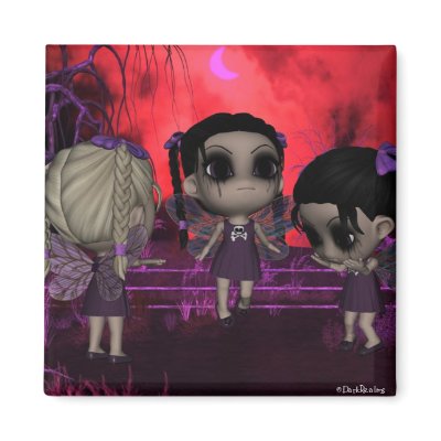 Cute Gothic Fairy Trio 2 Magnets by DarkRealms
