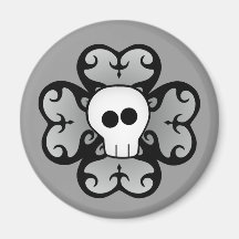 Cute gothic shamrock and skull St. Patrick's day Fridge Magnet