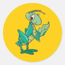 Cute Grasshopper Round Stickers