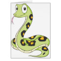 Cute Green Anaconda Snake Cartoon cards