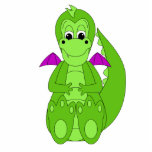 Cute Green And Purple Dragon photo sculptures